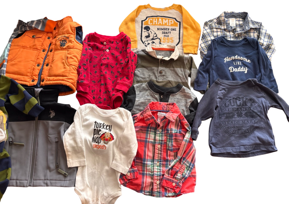 Baby Boy Mixed Brands Clothing Lot Size 12 Months Assorted Tops